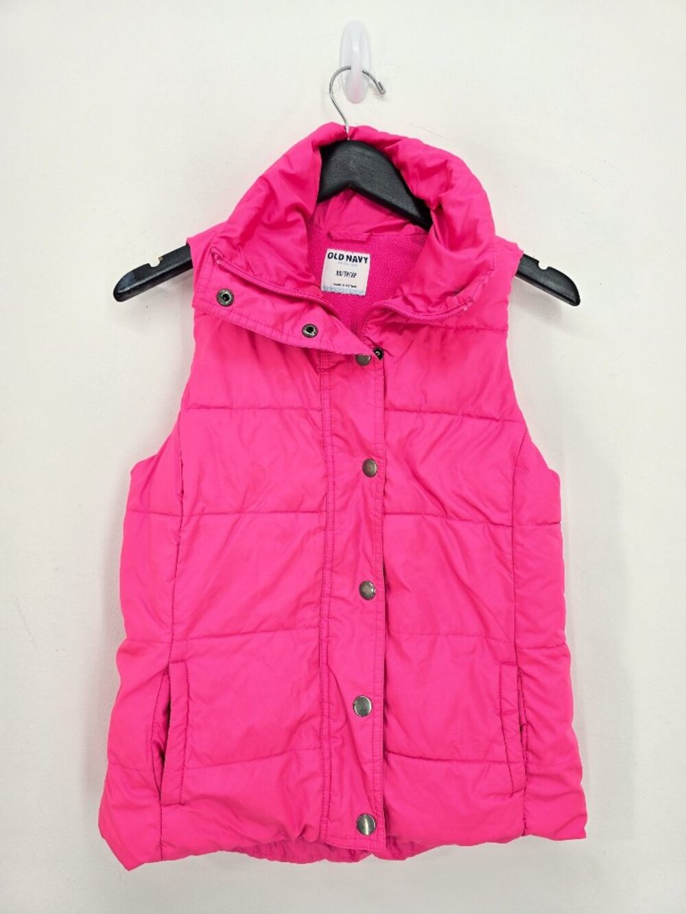 Old Navy NEon Barbie Pink Puffer Vest Girly Women Size XS Youth L/XL